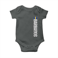 Barbados Flag Baby Onesie Distressed Vertical Typography Caribbean Island Pride Heritage Gift