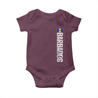 Barbados Flag Baby Onesie Distressed Vertical Typography Caribbean Island Pride Heritage Gift