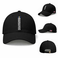Barbados Flag Baseball Cap Distressed Vertical Typography Caribbean Island Pride Heritage Gift