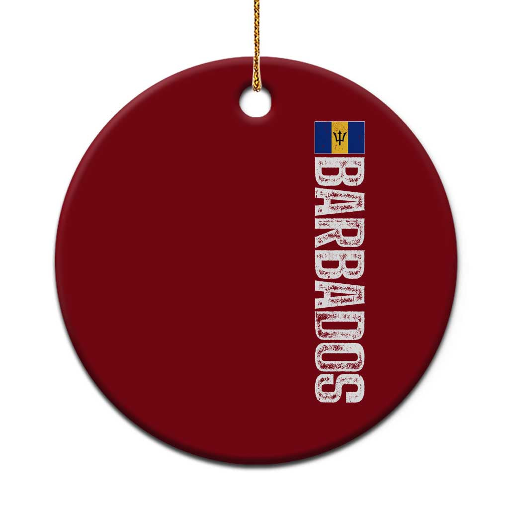 Barbados Flag Ceramic Ornament Distressed Vertical Typography Caribbean Island Pride Heritage Gift