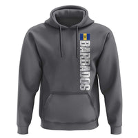 Barbados Flag Hoodie Distressed Vertical Typography Caribbean Island Pride Heritage Gift