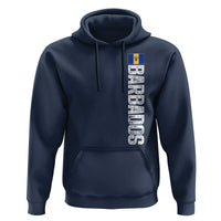 Barbados Flag Hoodie Distressed Vertical Typography Caribbean Island Pride Heritage Gift
