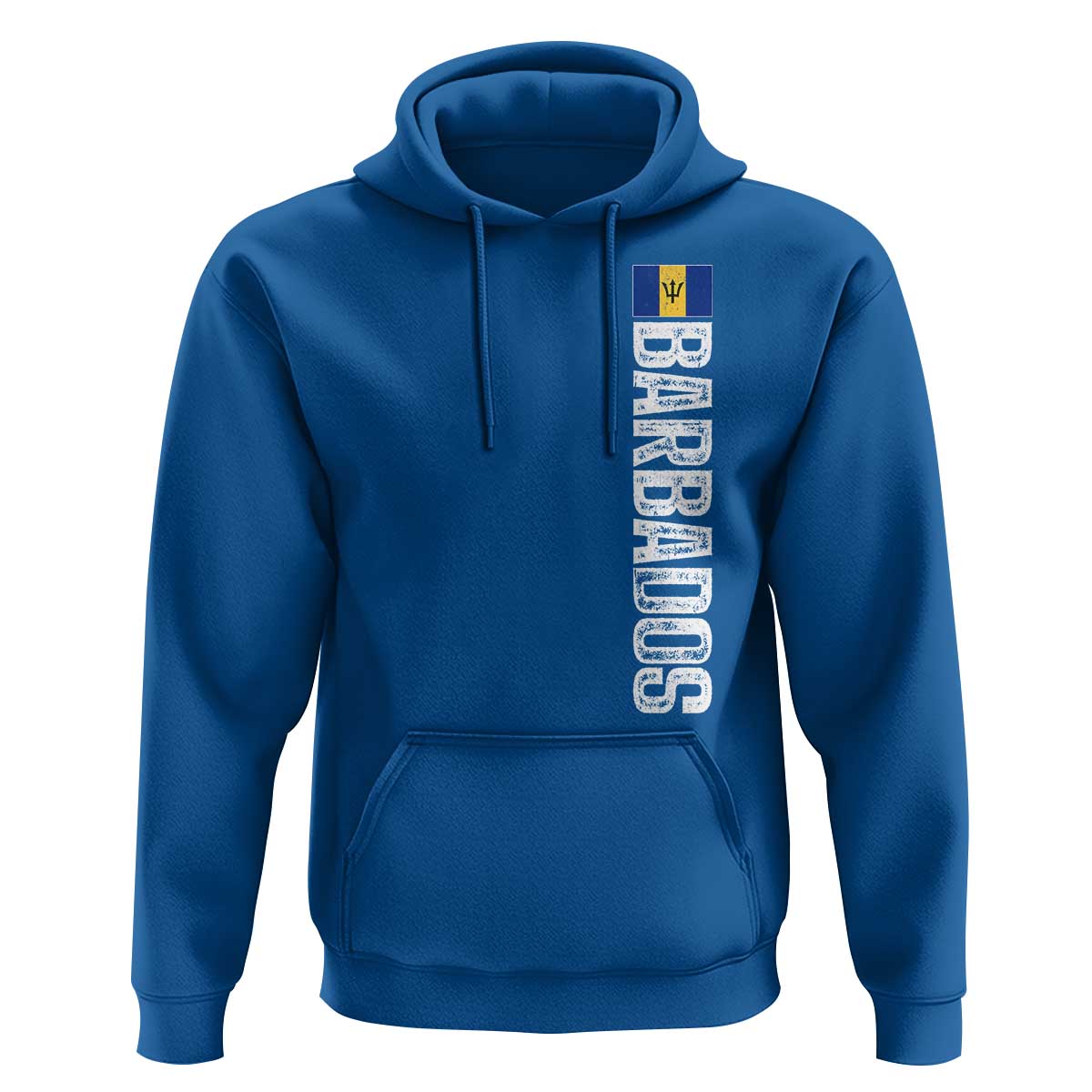 Barbados Flag Hoodie Distressed Vertical Typography Caribbean Island Pride Heritage Gift