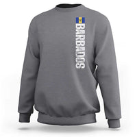 Barbados Flag Sweatshirt Distressed Vertical Typography Caribbean Island Pride Heritage Gift