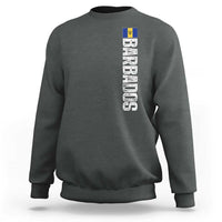 Barbados Flag Sweatshirt Distressed Vertical Typography Caribbean Island Pride Heritage Gift