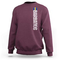 Barbados Flag Sweatshirt Distressed Vertical Typography Caribbean Island Pride Heritage Gift