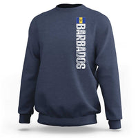 Barbados Flag Sweatshirt Distressed Vertical Typography Caribbean Island Pride Heritage Gift