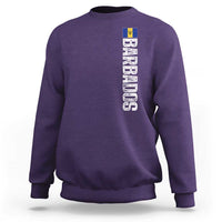 Barbados Flag Sweatshirt Distressed Vertical Typography Caribbean Island Pride Heritage Gift
