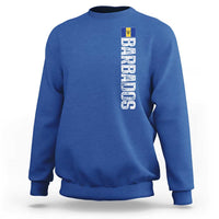 Barbados Flag Sweatshirt Distressed Vertical Typography Caribbean Island Pride Heritage Gift
