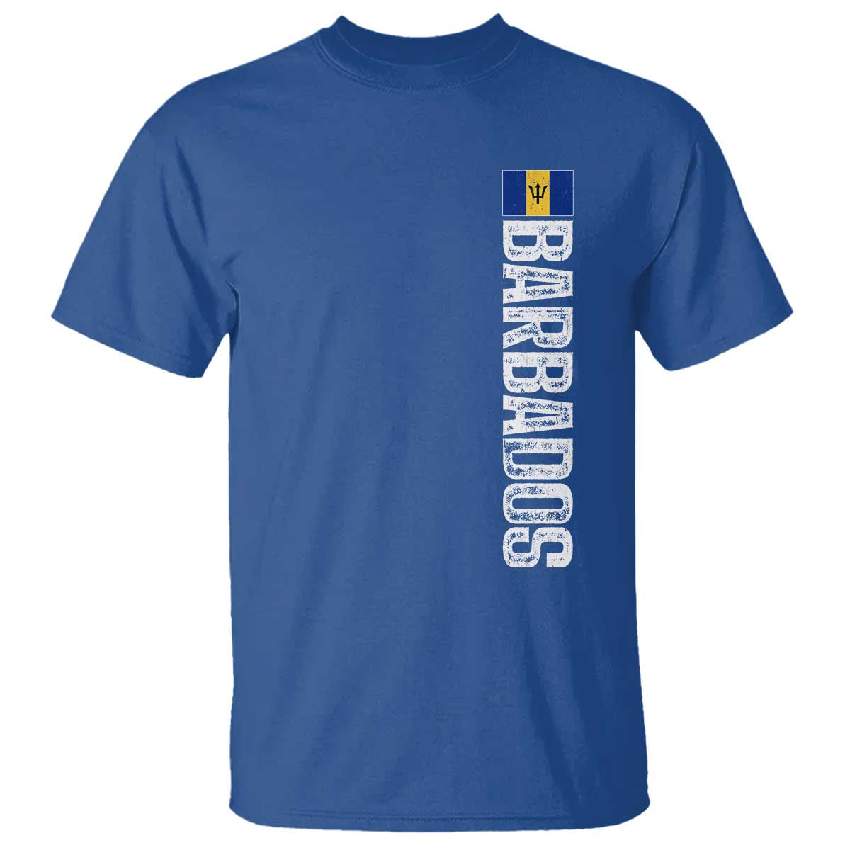 Barbados Flag T Shirt Distressed Vertical Typography Caribbean Island Pride Heritage Gift