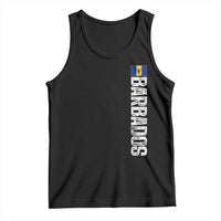 Barbados Flag Tank Top Distressed Vertical Typography Caribbean Island Pride Heritage Gift