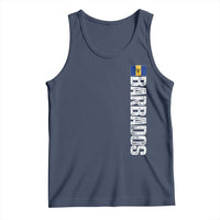 Barbados Flag Tank Top Distressed Vertical Typography Caribbean Island Pride Heritage Gift