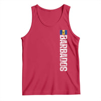 Barbados Flag Tank Top Distressed Vertical Typography Caribbean Island Pride Heritage Gift