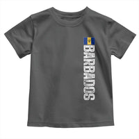 Barbados Flag Toddler T Shirt Distressed Vertical Typography Caribbean Island Pride Heritage Gift