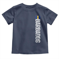 Barbados Flag Toddler T Shirt Distressed Vertical Typography Caribbean Island Pride Heritage Gift
