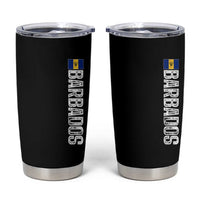 Barbados Flag Tumbler Cup Distressed Vertical Typography Caribbean Island Pride Heritage Gift