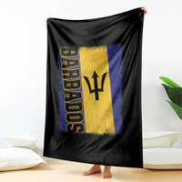 Vintage Barbados Flag Throw Blanket Distressed Patriotic Caribbean Island Barbadian Pride Heritage Gift