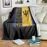 Vintage Barbados Flag Throw Blanket Distressed Patriotic Caribbean Island Barbadian Pride Heritage Gift