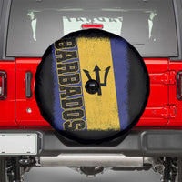 Vintage Barbados Flag Spare Tire Cover Distressed Patriotic Caribbean Island Barbadian Pride Heritage Gift
