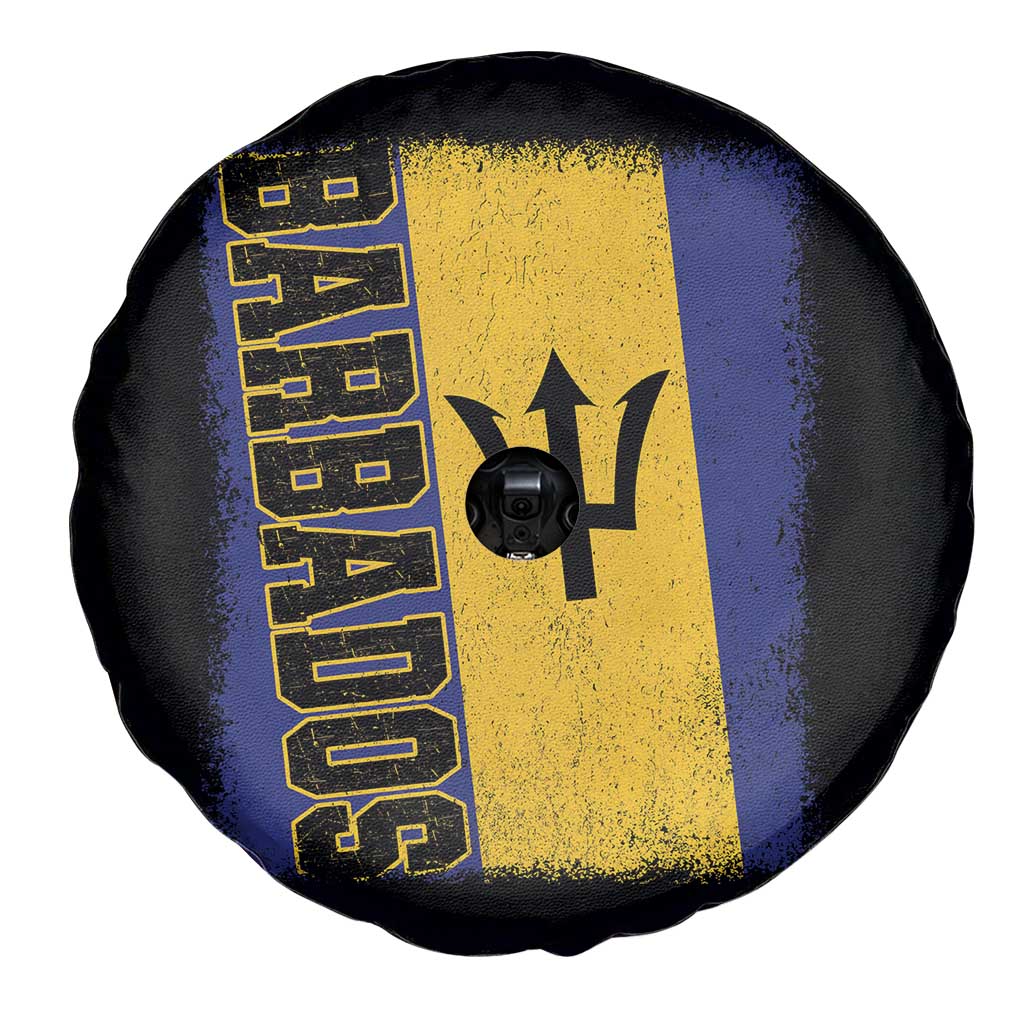 Vintage Barbados Flag Spare Tire Cover Distressed Patriotic Caribbean Island Barbadian Pride Heritage Gift