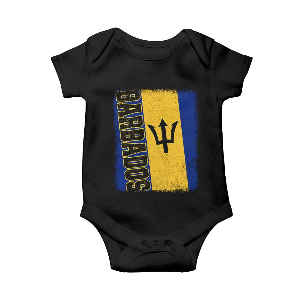 Vintage Barbados Flag Baby Onesie Distressed Patriotic Caribbean Island Barbadian Pride Heritage Gift