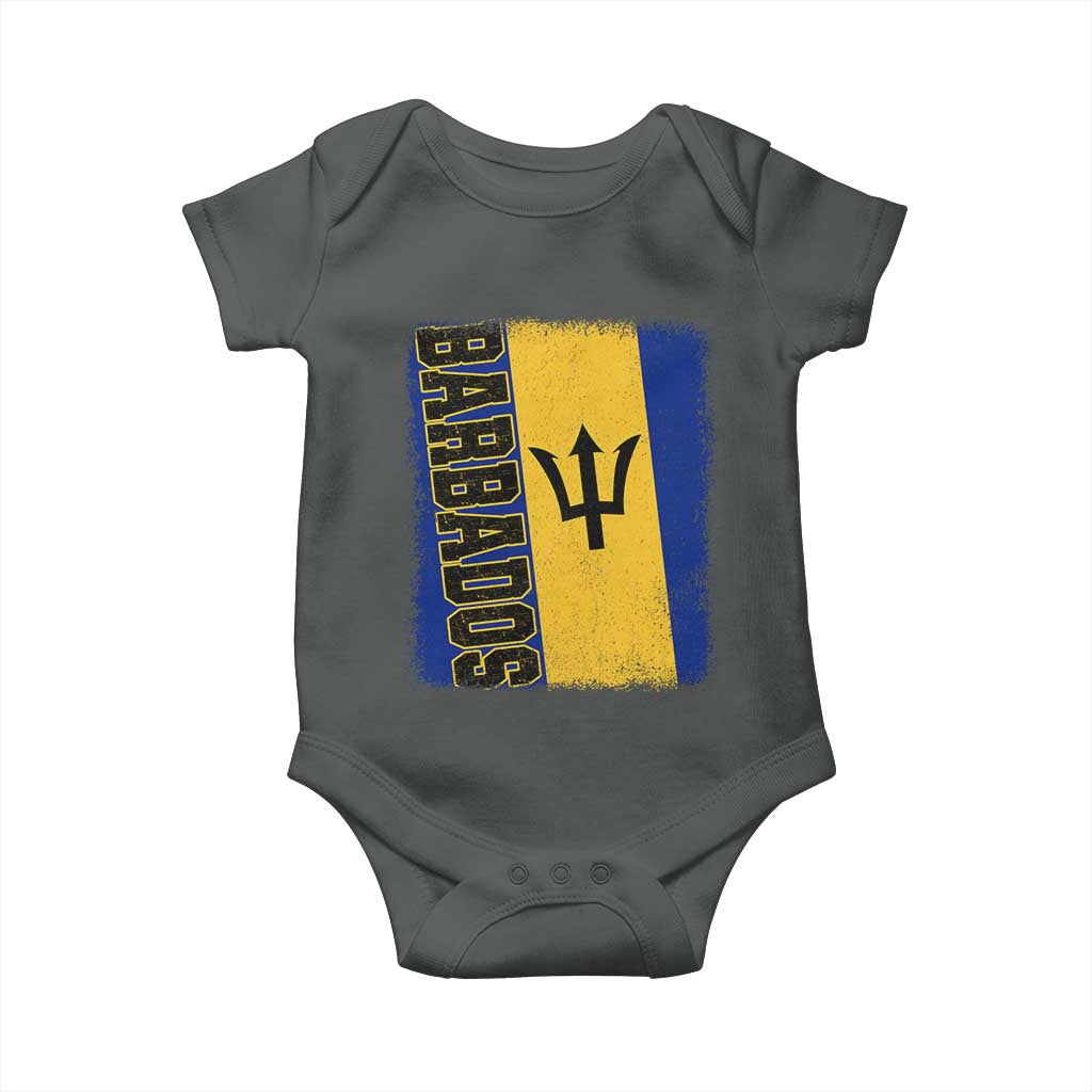 Vintage Barbados Flag Baby Onesie Distressed Patriotic Caribbean Island Barbadian Pride Heritage Gift