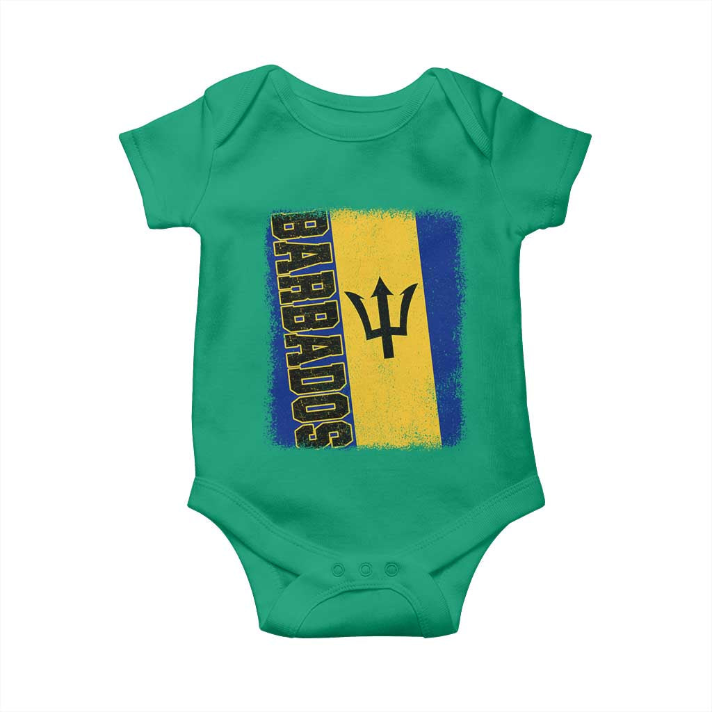 Vintage Barbados Flag Baby Onesie Distressed Patriotic Caribbean Island Barbadian Pride Heritage Gift