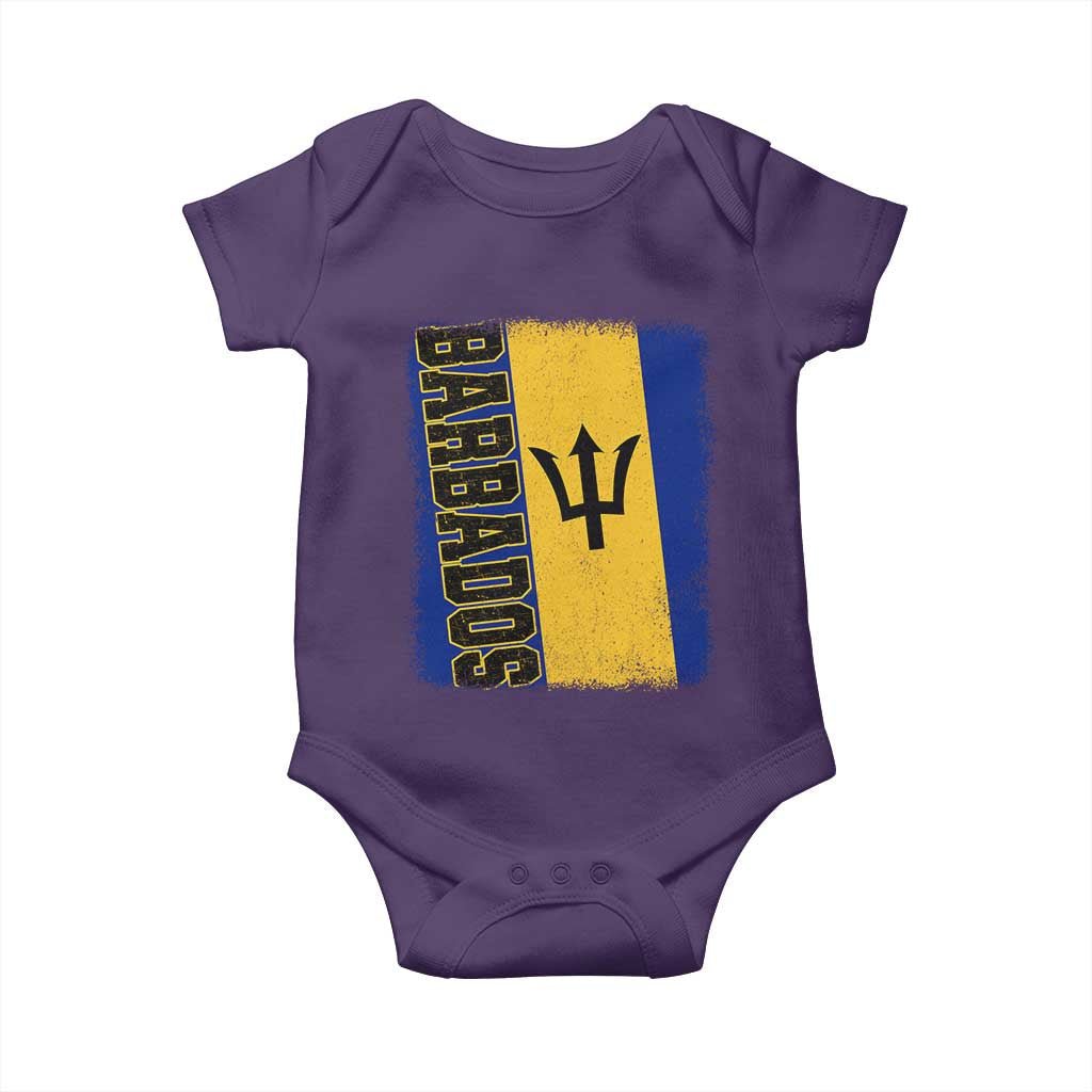 Vintage Barbados Flag Baby Onesie Distressed Patriotic Caribbean Island Barbadian Pride Heritage Gift