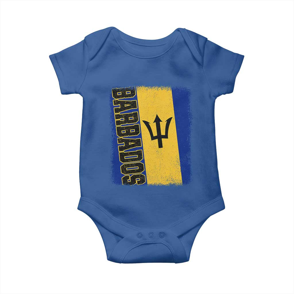 Vintage Barbados Flag Baby Onesie Distressed Patriotic Caribbean Island Barbadian Pride Heritage Gift