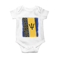 Vintage Barbados Flag Baby Onesie Distressed Patriotic Caribbean Island Barbadian Pride Heritage Gift