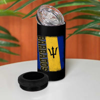 Vintage Barbados Flag 4 in 1 Can Cooler Tumbler Distressed Patriotic Caribbean Island Barbadian Pride Heritage Gift