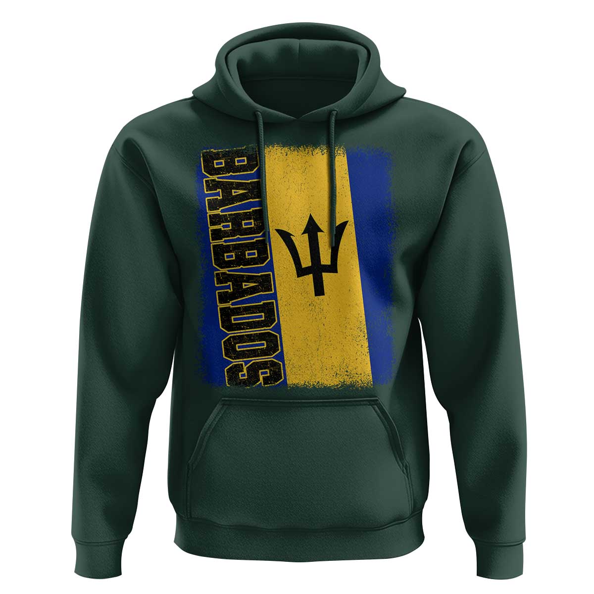 Vintage Barbados Flag Hoodie Distressed Patriotic Caribbean Island Barbadian Pride Heritage Gift