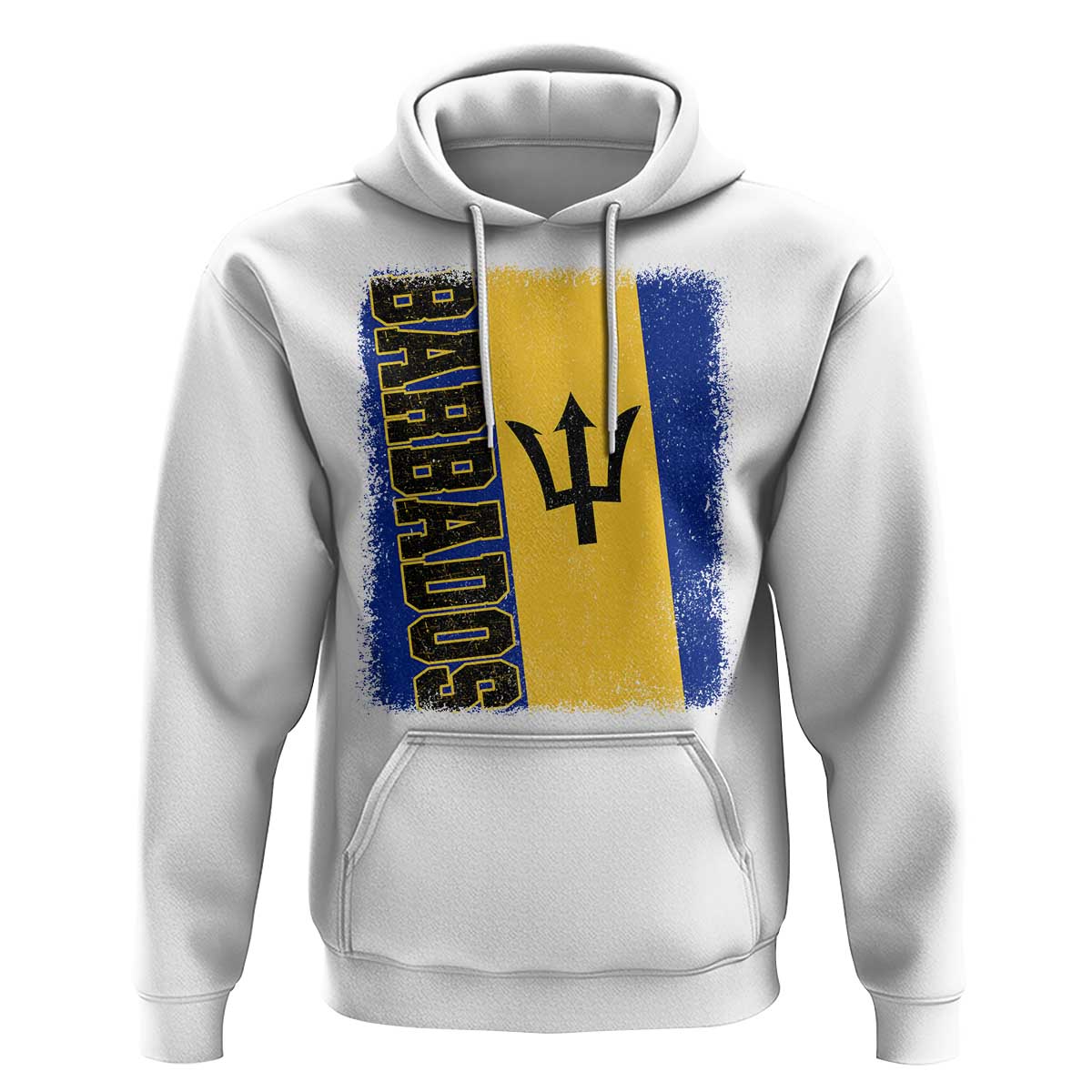 Vintage Barbados Flag Hoodie Distressed Patriotic Caribbean Island Barbadian Pride Heritage Gift