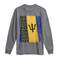 Vintage Barbados Flag Long Sleeve Shirt Distressed Patriotic Caribbean Island Barbadian Pride Heritage Gift