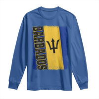 Vintage Barbados Flag Long Sleeve Shirt Distressed Patriotic Caribbean Island Barbadian Pride Heritage Gift