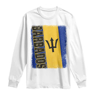 Vintage Barbados Flag Long Sleeve Shirt Distressed Patriotic Caribbean Island Barbadian Pride Heritage Gift