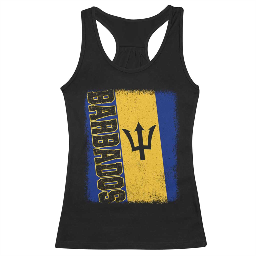 Vintage Barbados Flag Racerback Tank Top Distressed Patriotic Caribbean Island Barbadian Pride Heritage Gift
