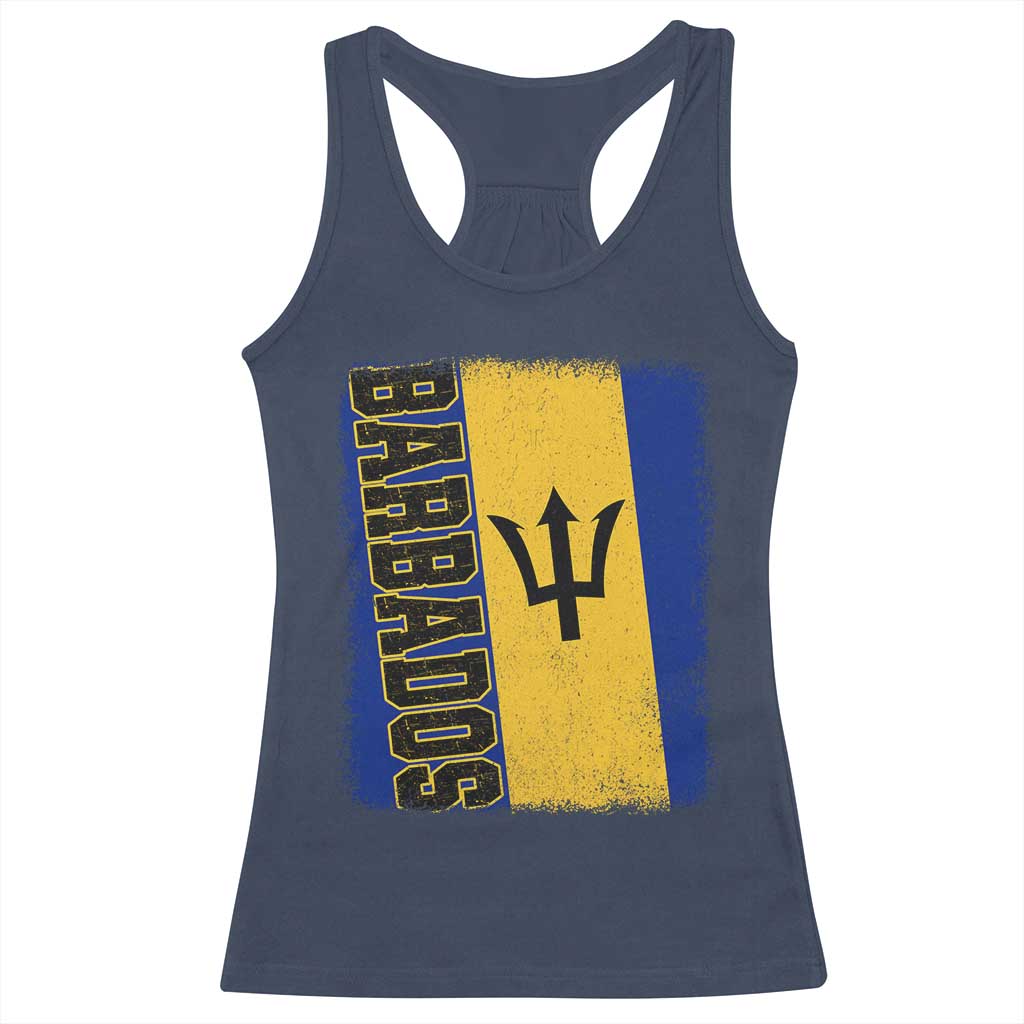 Vintage Barbados Flag Racerback Tank Top Distressed Patriotic Caribbean Island Barbadian Pride Heritage Gift