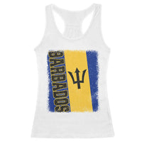 Vintage Barbados Flag Racerback Tank Top Distressed Patriotic Caribbean Island Barbadian Pride Heritage Gift