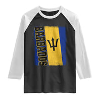 Vintage Barbados Flag Raglan Shirt Distressed Patriotic Caribbean Island Barbadian Pride Heritage Gift