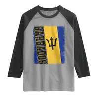 Vintage Barbados Flag Raglan Shirt Distressed Patriotic Caribbean Island Barbadian Pride Heritage Gift