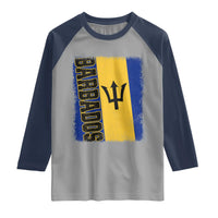 Vintage Barbados Flag Raglan Shirt Distressed Patriotic Caribbean Island Barbadian Pride Heritage Gift