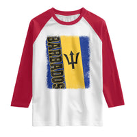 Vintage Barbados Flag Raglan Shirt Distressed Patriotic Caribbean Island Barbadian Pride Heritage Gift