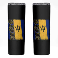 Vintage Barbados Flag Skinny Tumbler Distressed Patriotic Caribbean Island Barbadian Pride Heritage Gift