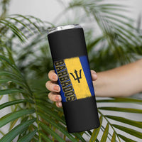 Vintage Barbados Flag Skinny Tumbler Distressed Patriotic Caribbean Island Barbadian Pride Heritage Gift
