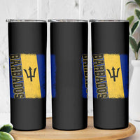 Vintage Barbados Flag Skinny Tumbler Distressed Patriotic Caribbean Island Barbadian Pride Heritage Gift