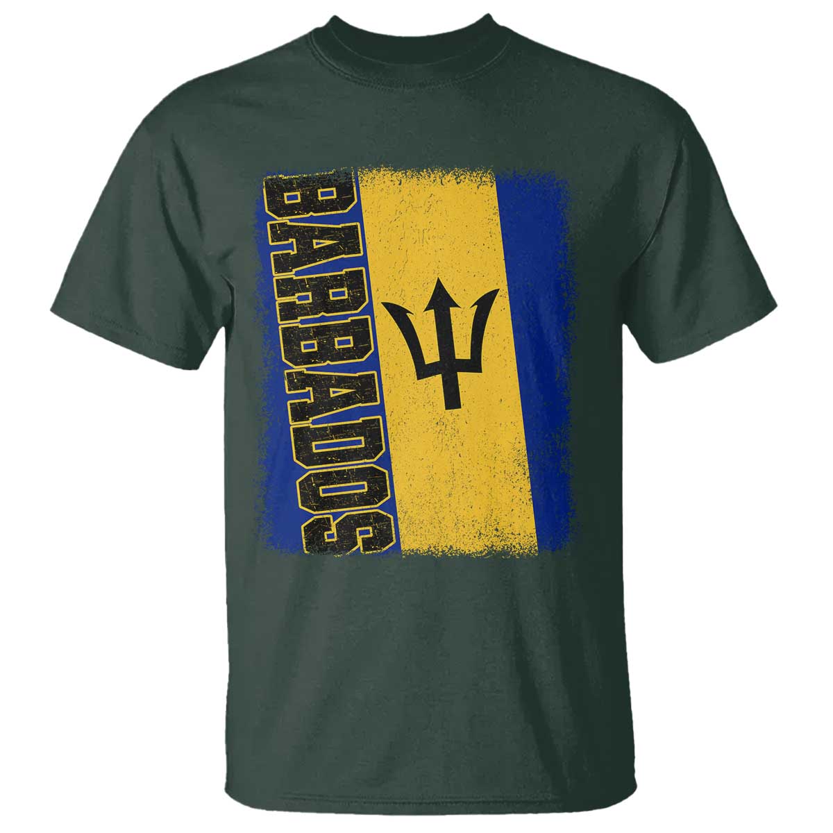 Vintage Barbados Flag T Shirt Distressed Patriotic Caribbean Island Barbadian Pride Heritage Gift