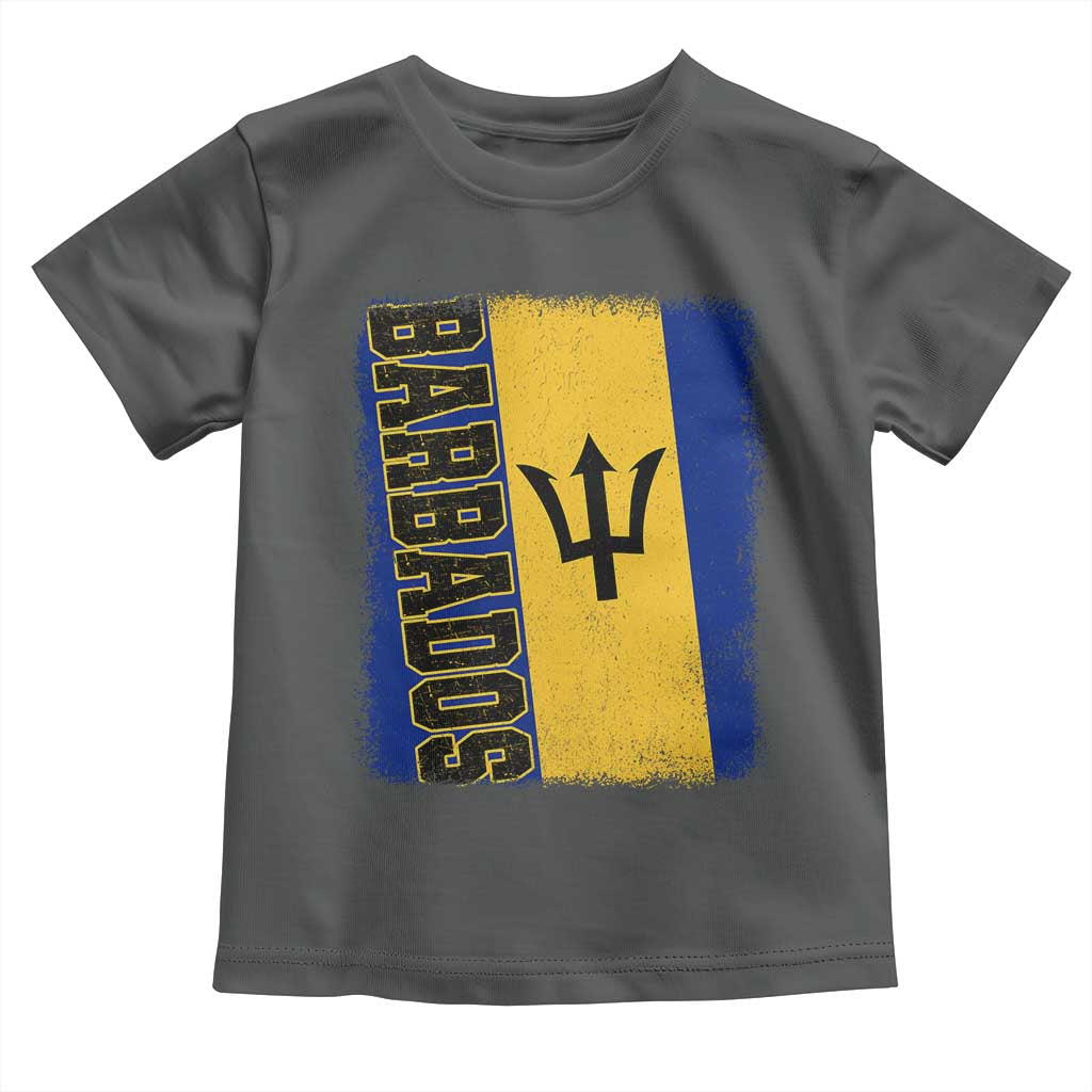Vintage Barbados Flag Toddler T Shirt Distressed Patriotic Caribbean Island Barbadian Pride Heritage Gift
