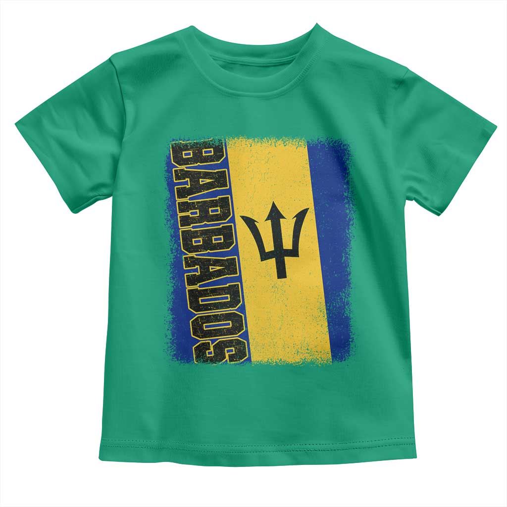 Vintage Barbados Flag Toddler T Shirt Distressed Patriotic Caribbean Island Barbadian Pride Heritage Gift