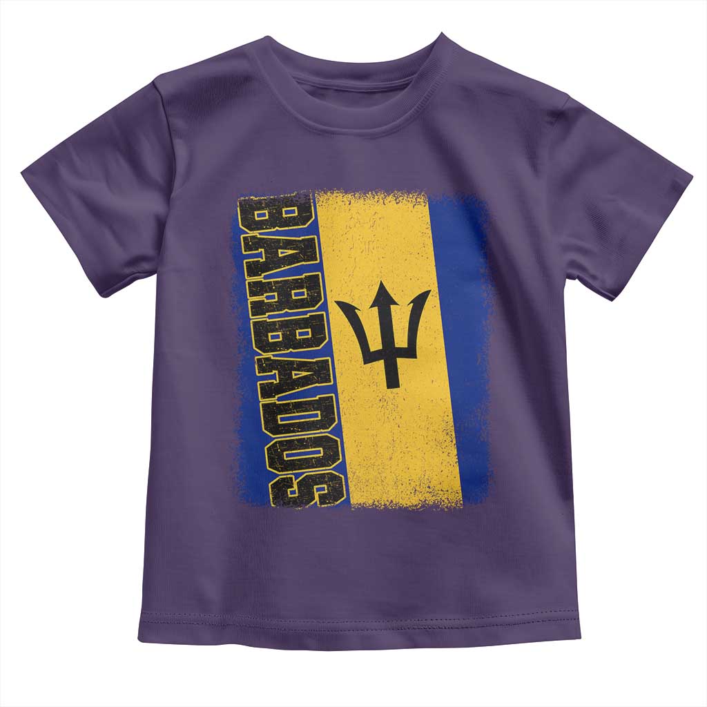 Vintage Barbados Flag Toddler T Shirt Distressed Patriotic Caribbean Island Barbadian Pride Heritage Gift